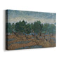 Canvas art print featuring an expressive landscape with trees and textured brushwork, displayed at an angle