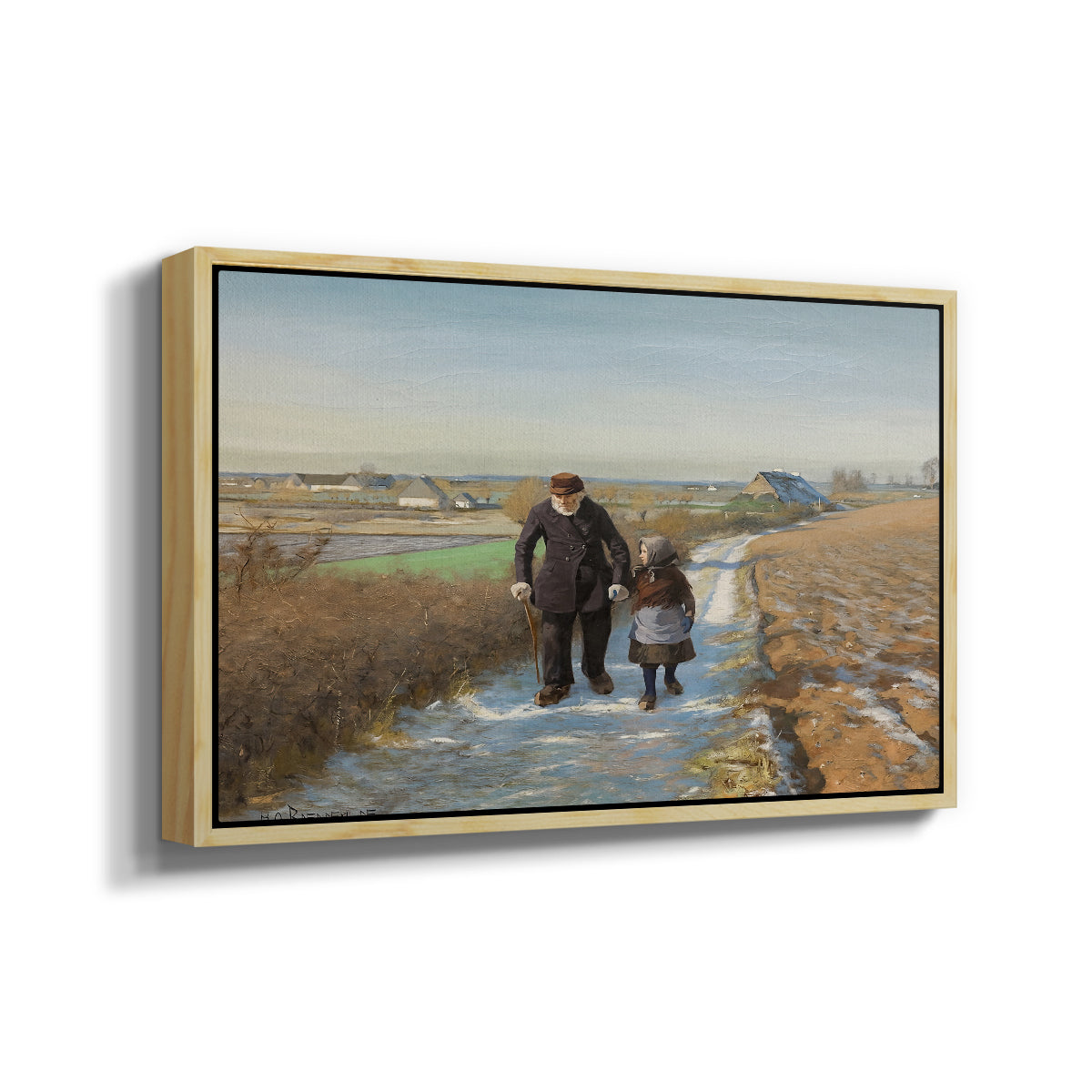 The Old Man and the Child, 1888 - Floater Framed Canvas Print