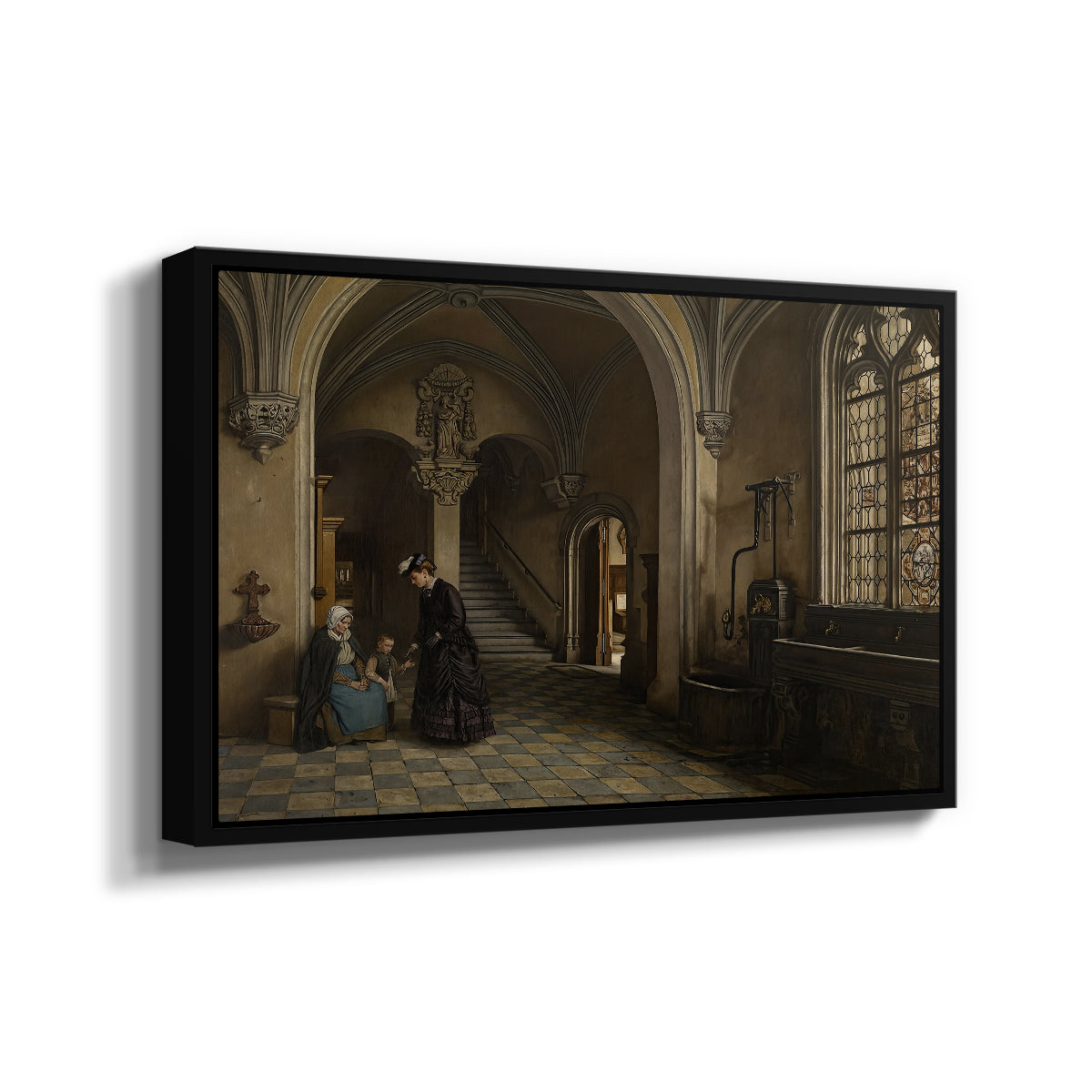 Interior of the Church of Saint Paul in Antwerp, c. 1865-1869 - Floater Framed Canvas Print