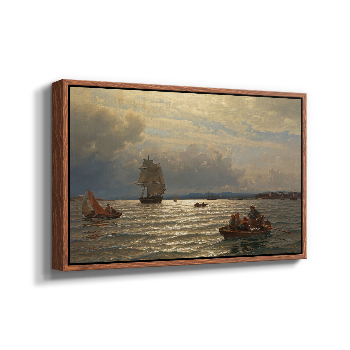 From the Inlet of Oslo, 1874 - Floater Framed Canvas Print