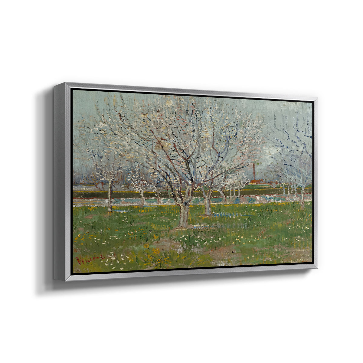 Orchard in Blossom (Plum Trees), 1888 - Floater Framed Canvas Print