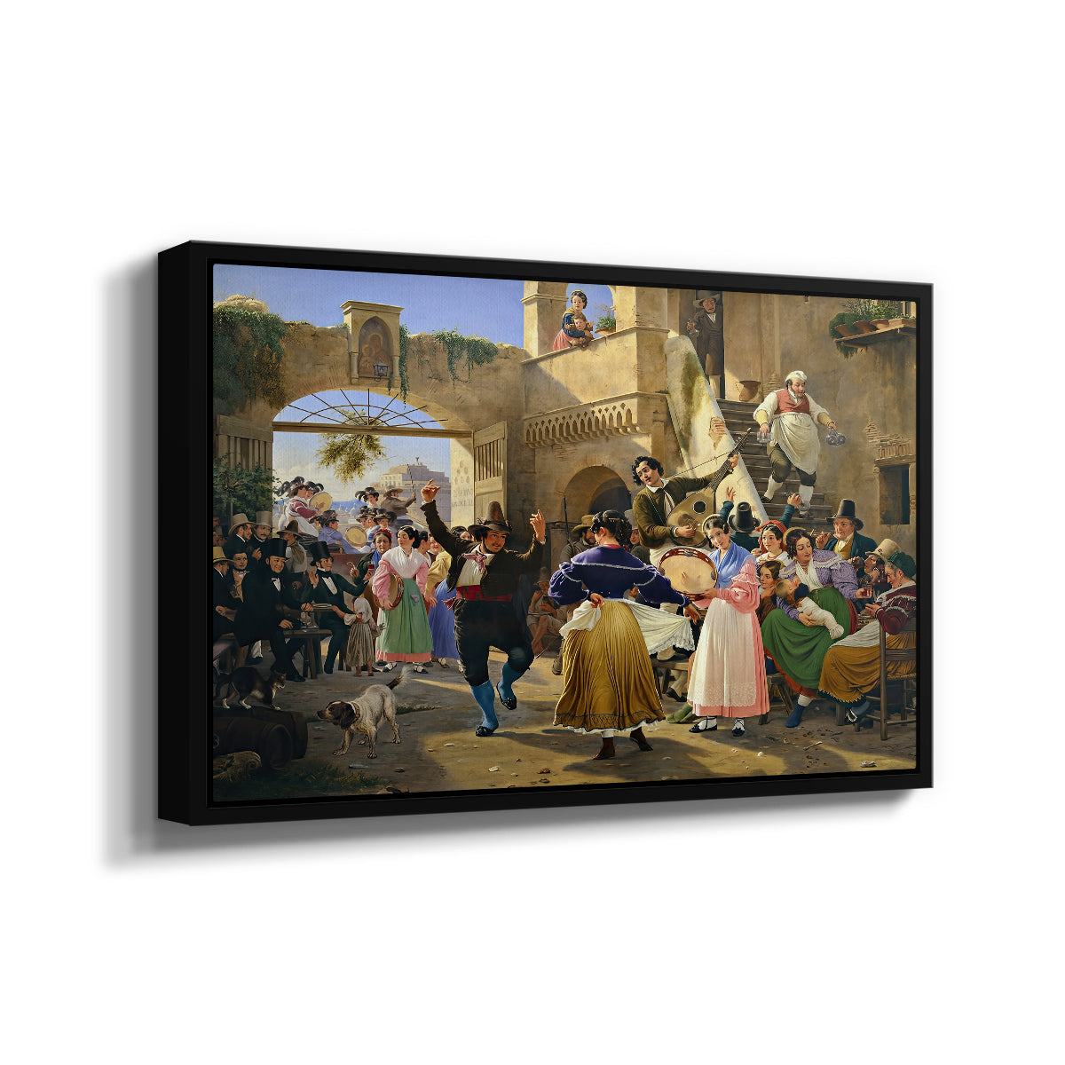 Romans Gathered for Merriment at an Osteria, 1839 - Floater Framed Canvas Print