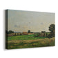 Canvas art print featuring a countryside property with architecture and natural setting, displayed at an angle