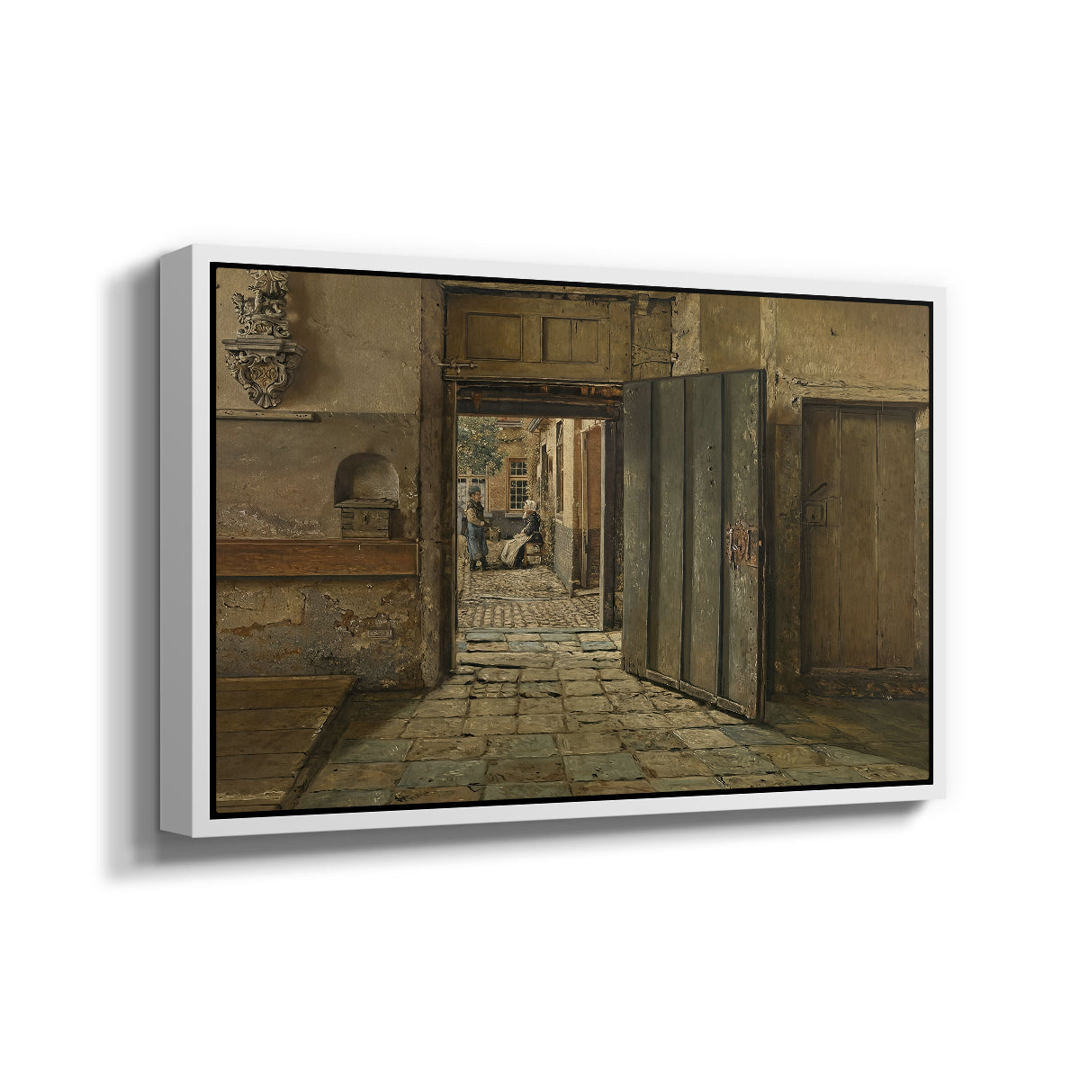 The Conversation, 1884 - Floater Framed Canvas Print