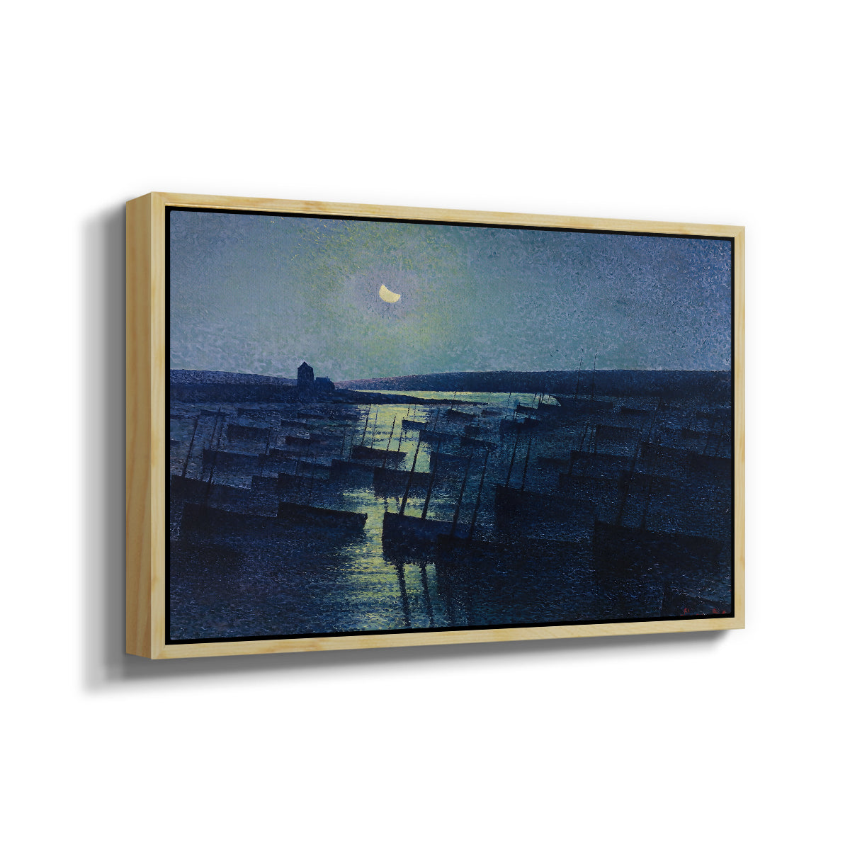 Camaret, Moonlight and Fishing Boats, 1894 - Floater Framed Canvas Print