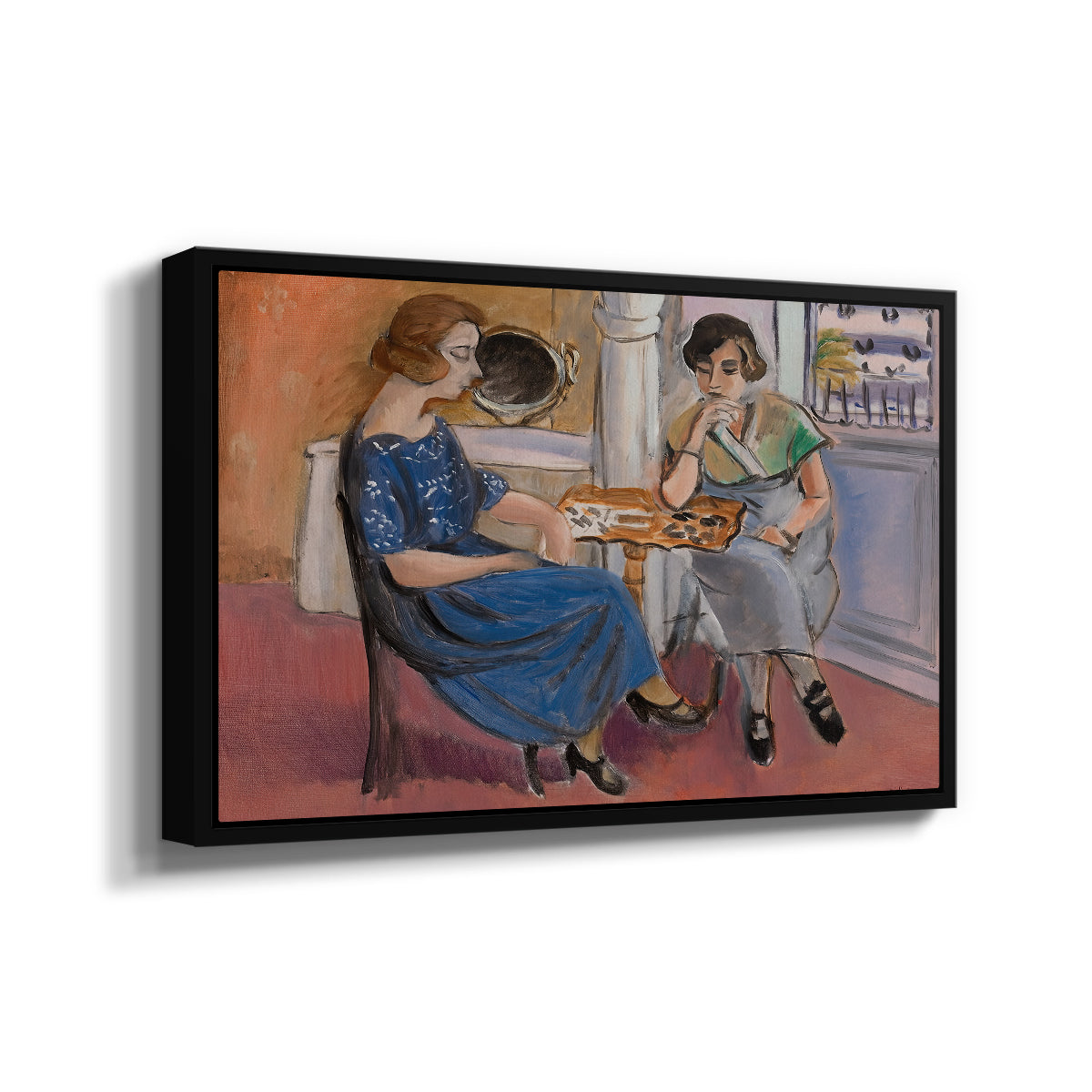 Domino Players, 1921 - Floater Framed Canvas Print