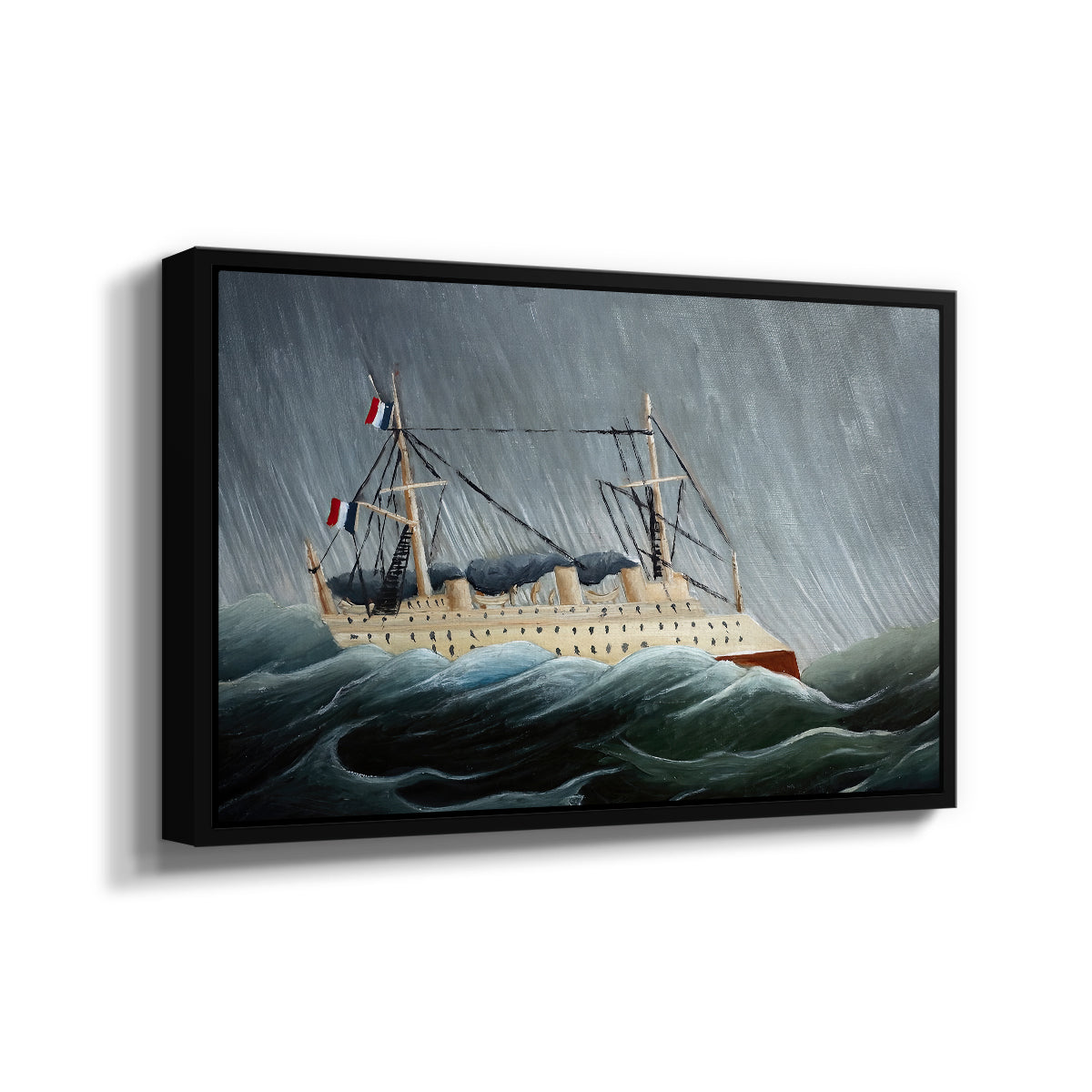 A Ship in the Storm, c. 1899 - Floater Framed Canvas Print