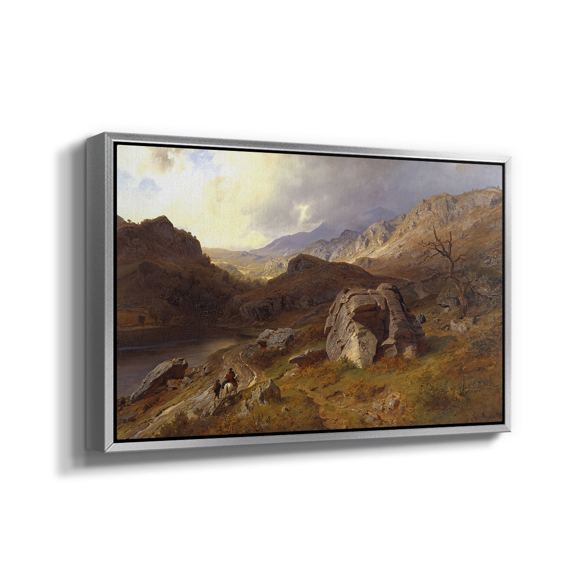 Lledr Valley in Wales, 1864 - Floater Framed Canvas Print