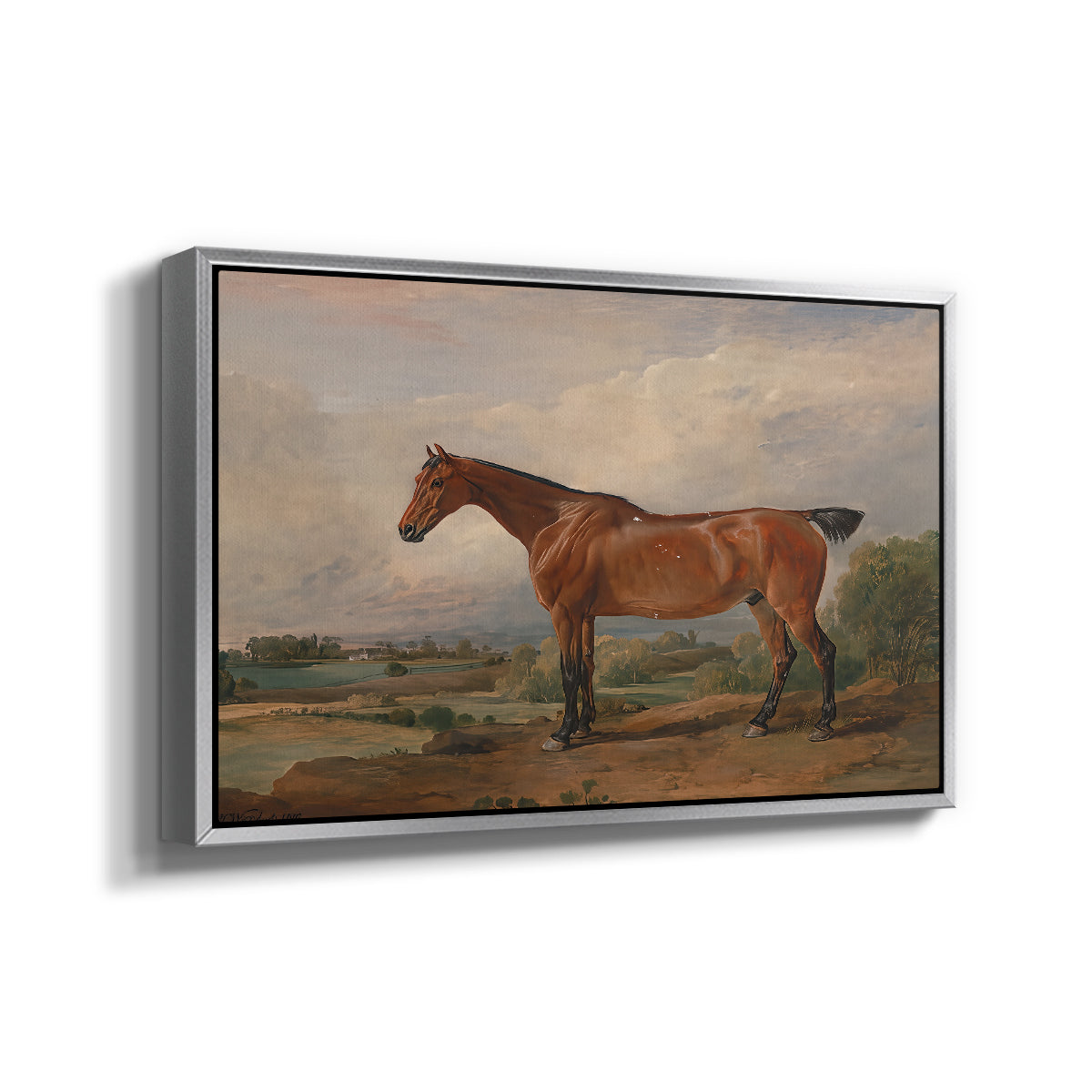 A Hunter in a Landscape, c. 1810 - Floater Framed Canvas Print
