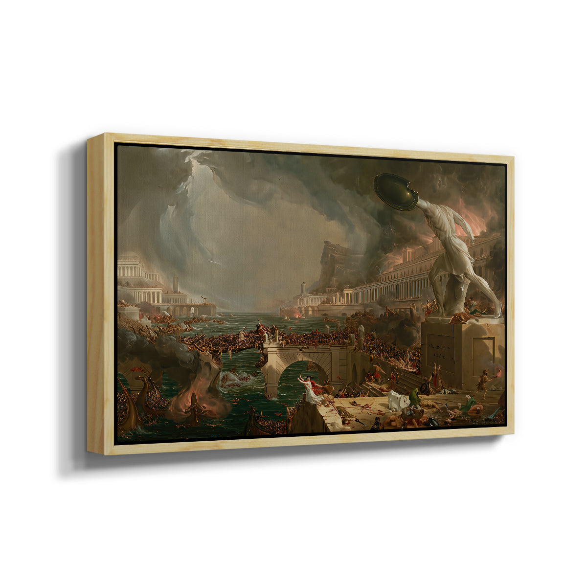 The Course of Empire: Destruction, 1836 - Floater Framed Canvas Print