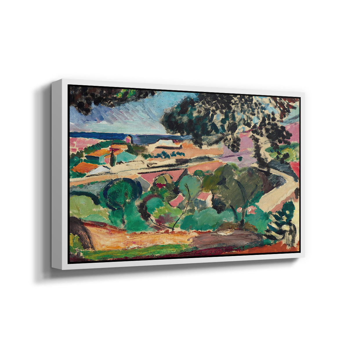 Landscape at Collioure, 1907 - Floater Framed Canvas Print