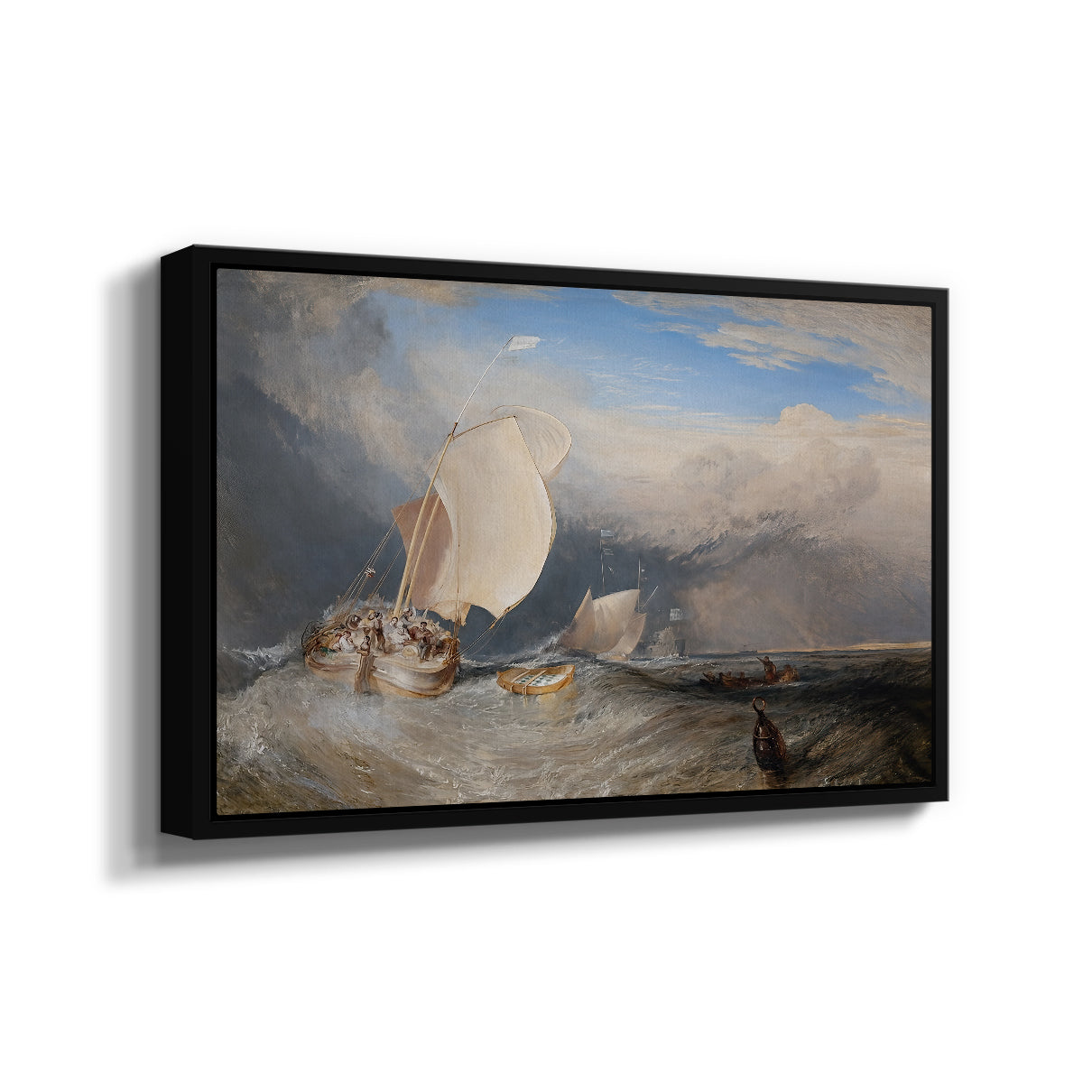 Fishing Boats with Hucksters Bargaining for Fish, 1837-1838 - Floater Framed Canvas Print
