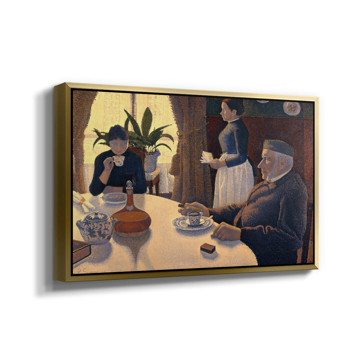 The Dining Room (Breakfast), 1886-1887 - Floater Framed Canvas Print