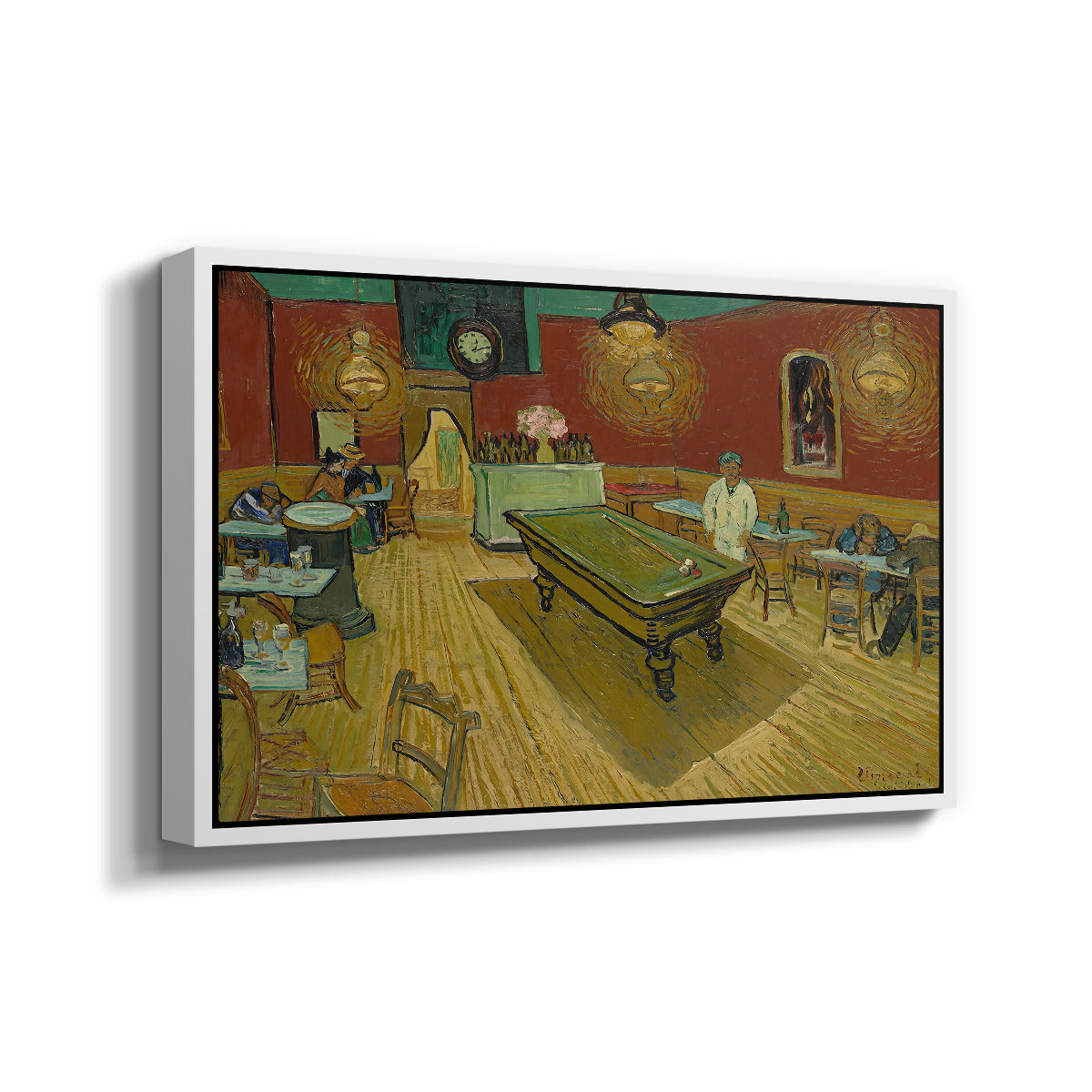 The Night Café, 1888 - Floater Framed Canvas Print