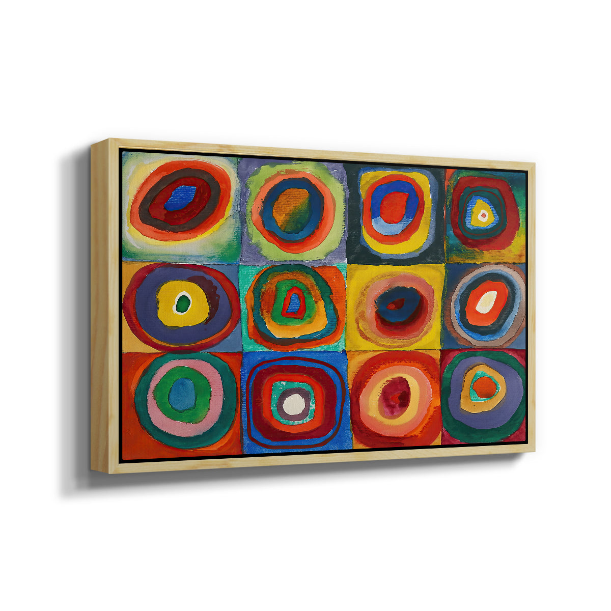 Color Study: Squares with Concentric Circles, 1913 - Floater Framed Canvas Print