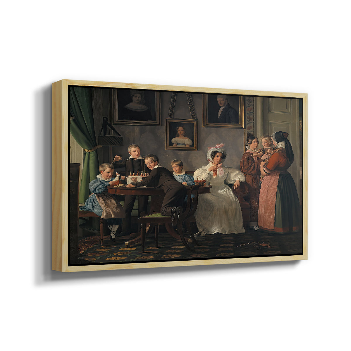 The Waagepetersen Family, 1836 - Floater Framed Canvas Print
