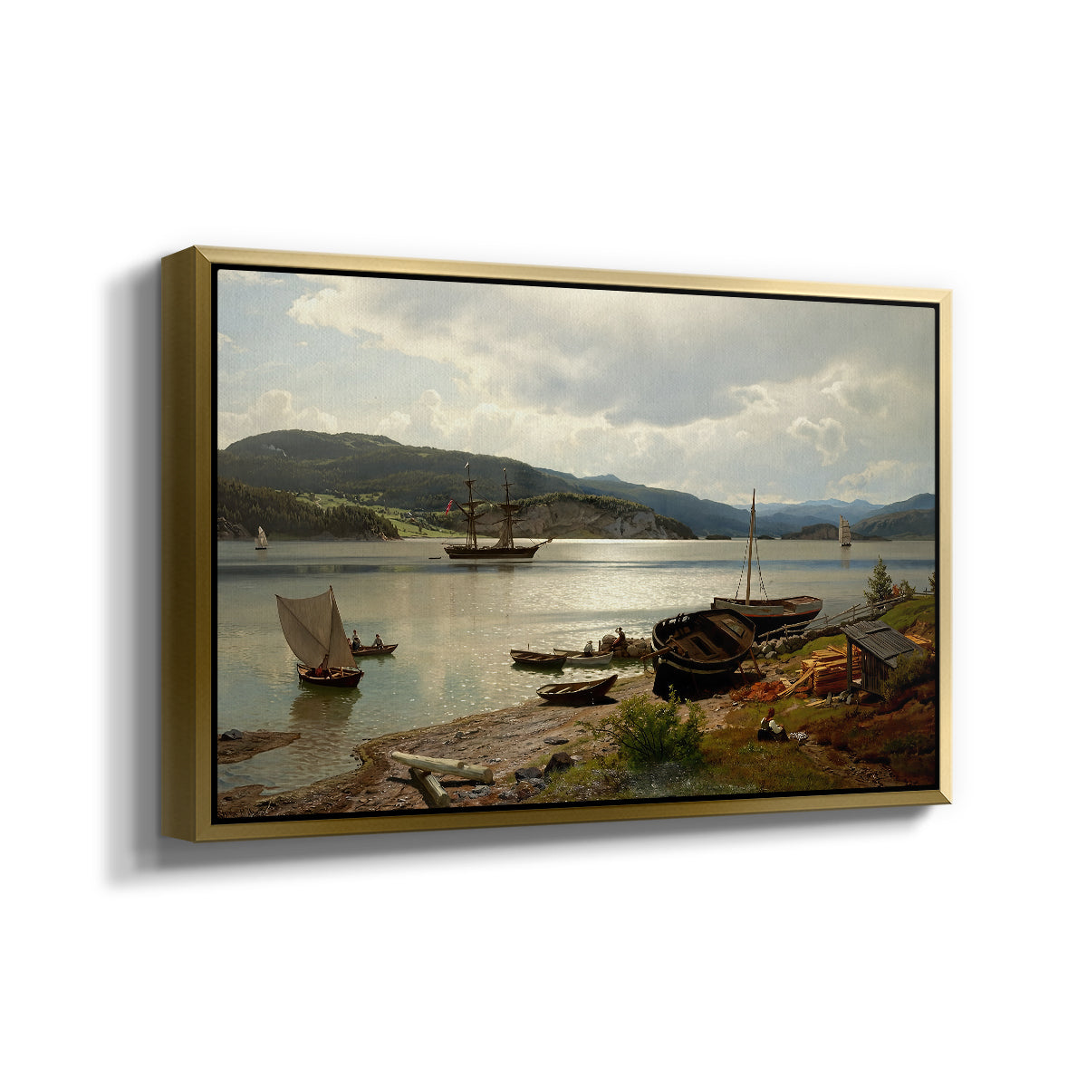 By the Water, 1876 - Floater Framed Canvas Print