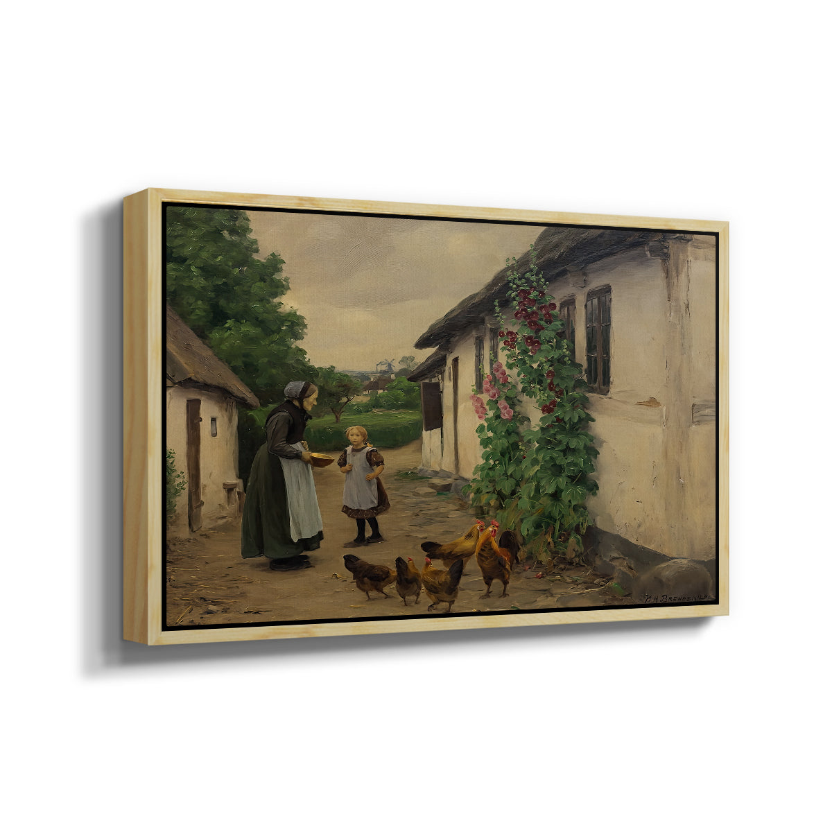 Visit to Grandmother, 1914 - Floater Framed Canvas Print