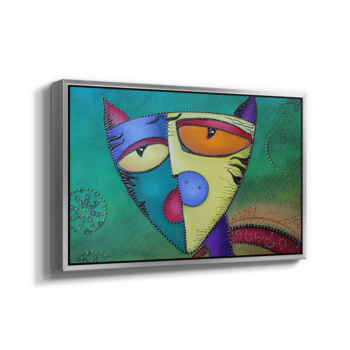 Celestial Cat - Floater Framed Canvas Print