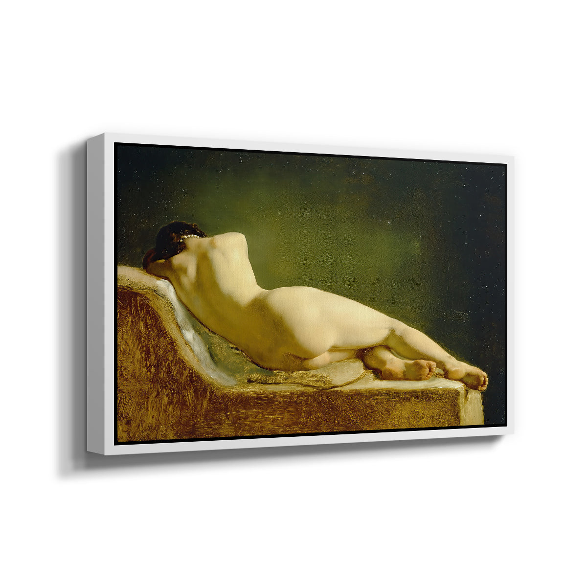 Reclining Nude (Liggende model), 1833 - Floater Framed Canvas Print