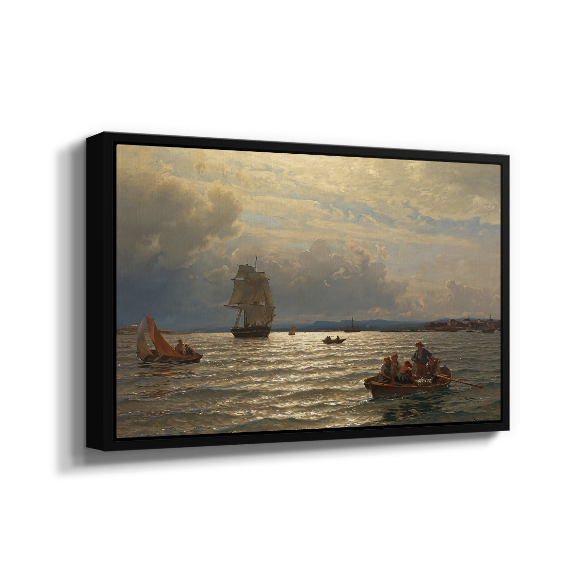 From the Inlet of Oslo, 1874 - Floater Framed Canvas Print