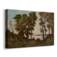 Canvas art print featuring a pastoral river scene with foliage along shoreline, displayed at an angle