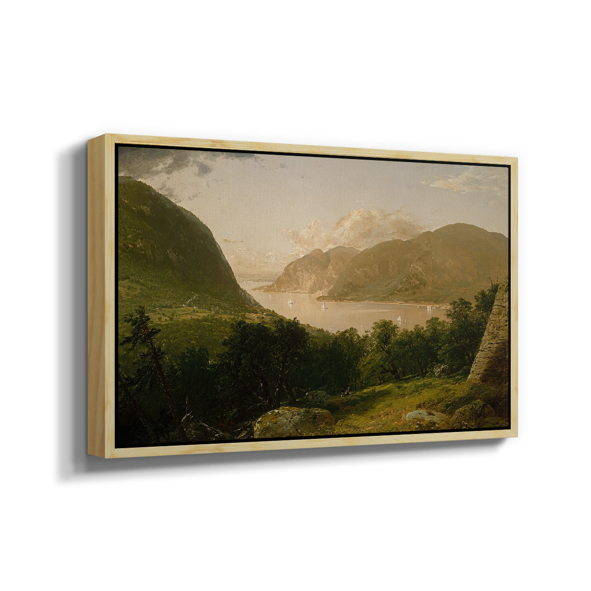 Hudson River Scene, 1857 - Floater Framed Canvas Print