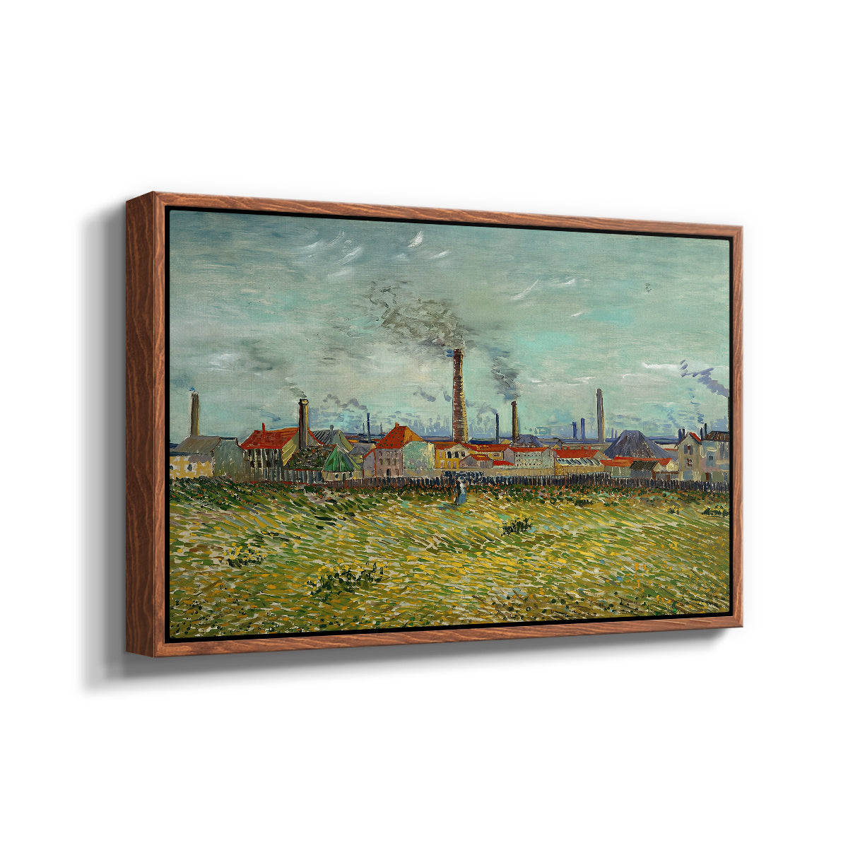 Factories at Clichy, 1887 - Floater Framed Canvas Print