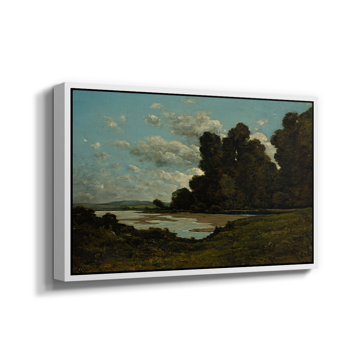 The River Loire at Nevers, 1901 - Floater Framed Canvas Print
