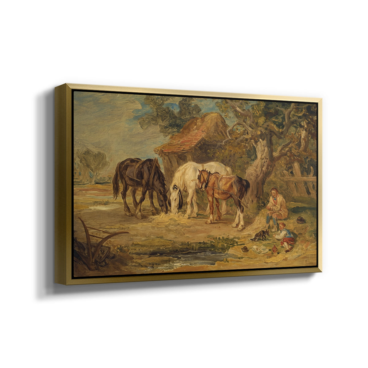 The Midday Meal, 1835 - Floater Framed Canvas Print