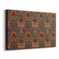 Canvas art print featuring a decorative textile design with vertical floral rhythm, displayed at an angle