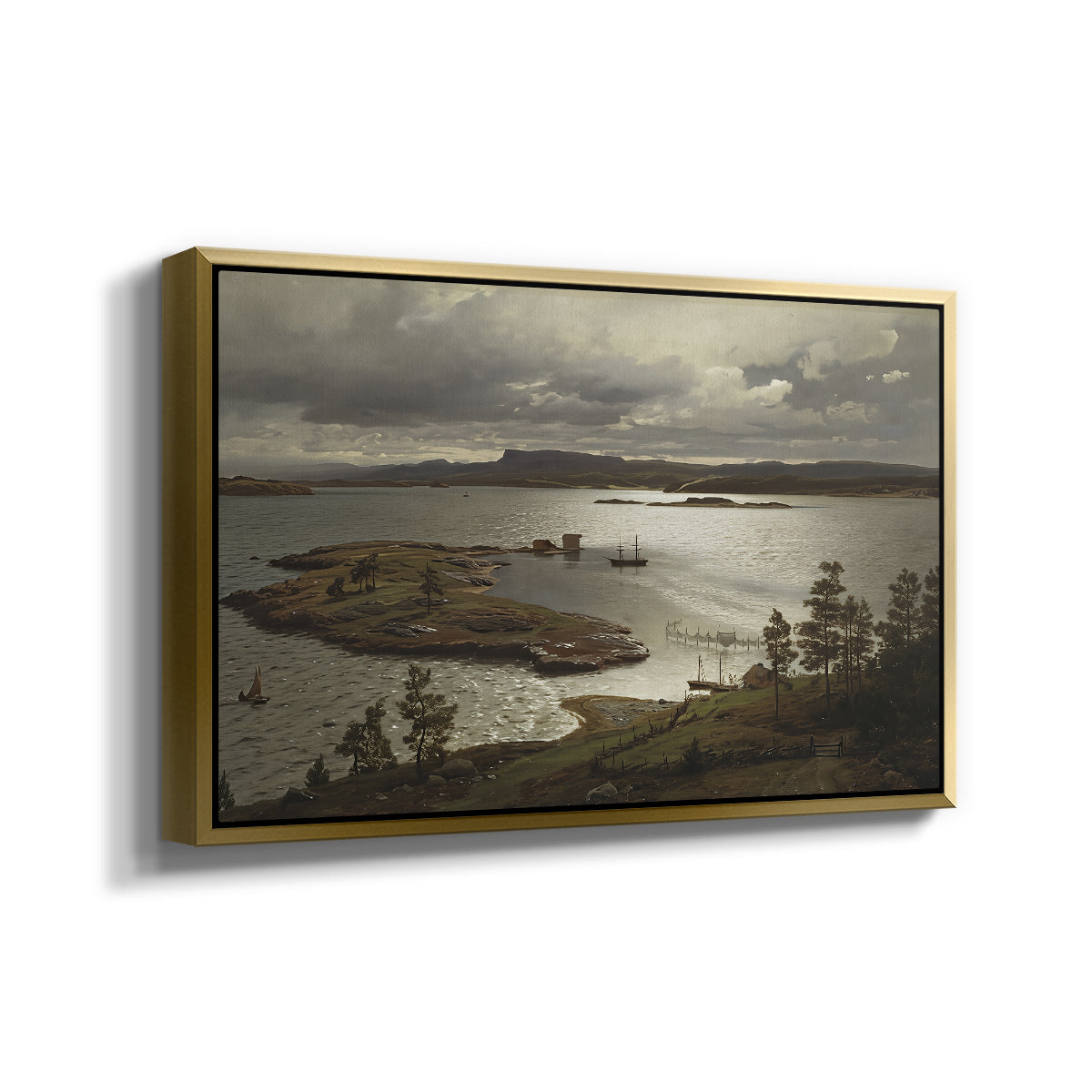 The Fjord at Sandviken (Sandviksfjorden), 1879 - Floater Framed Canvas Print