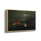 Spear Fishing on Lake Krøderen, 1851 - Floater Framed Canvas Print