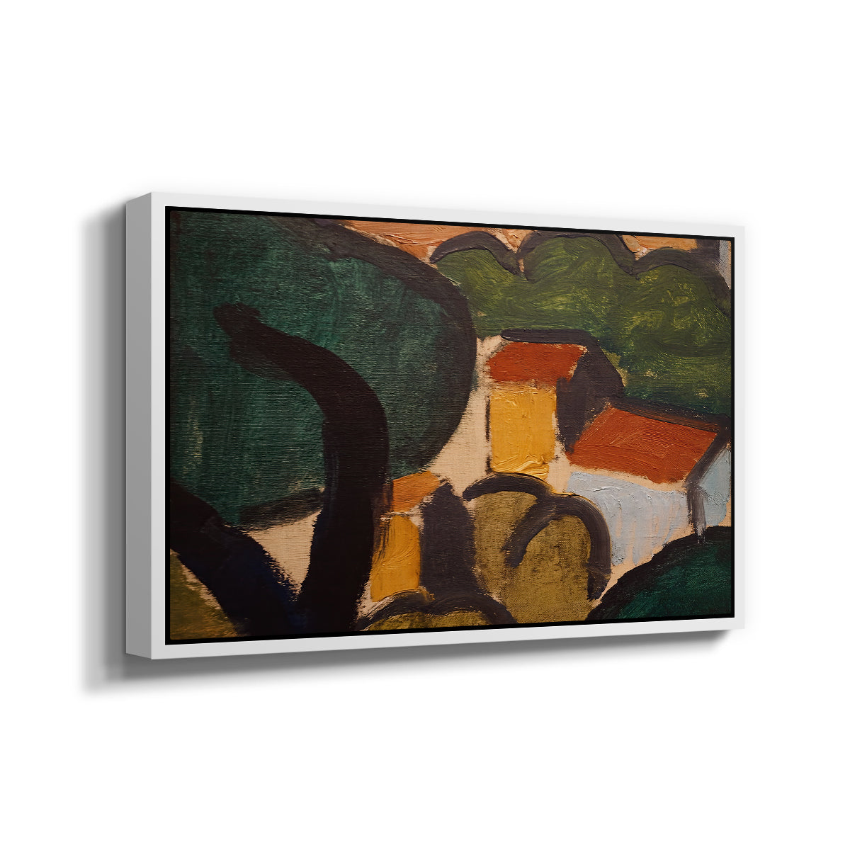 Landscape with Trees and Houses, c. 1905 - Floater Framed Canvas Print