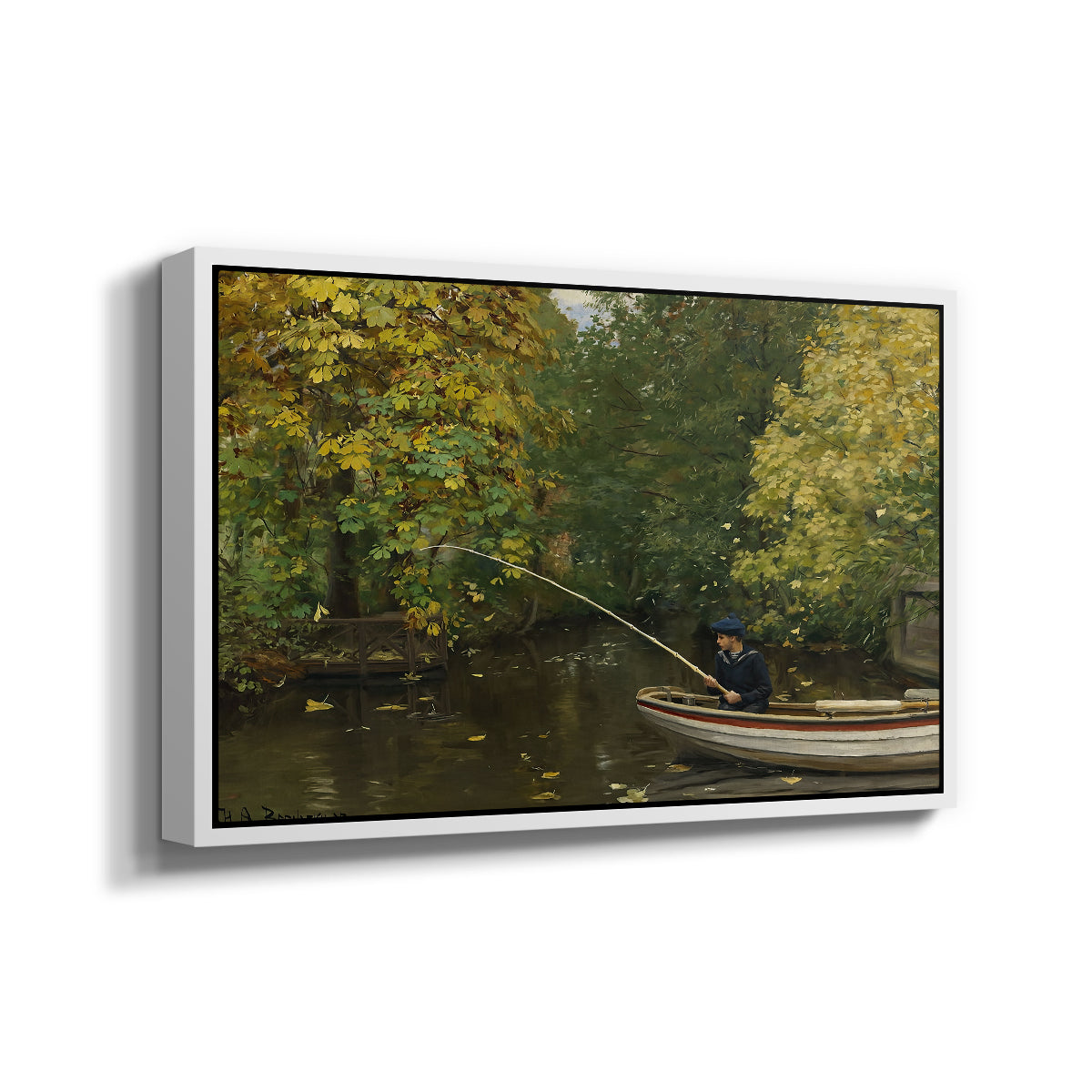 Fishing Boy, c. 1890 - Floater Framed Canvas Print
