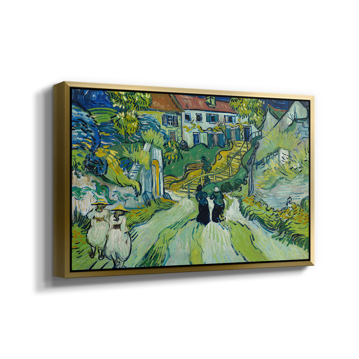 Stairway at Auvers, 1890 - Floater Framed Canvas Print
