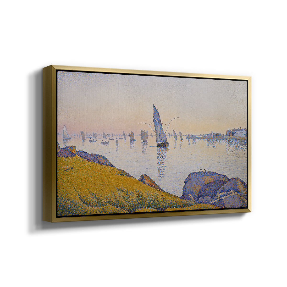 Evening Calm, Concarneau, Opus 220, 1891 - Floater Framed Canvas Print