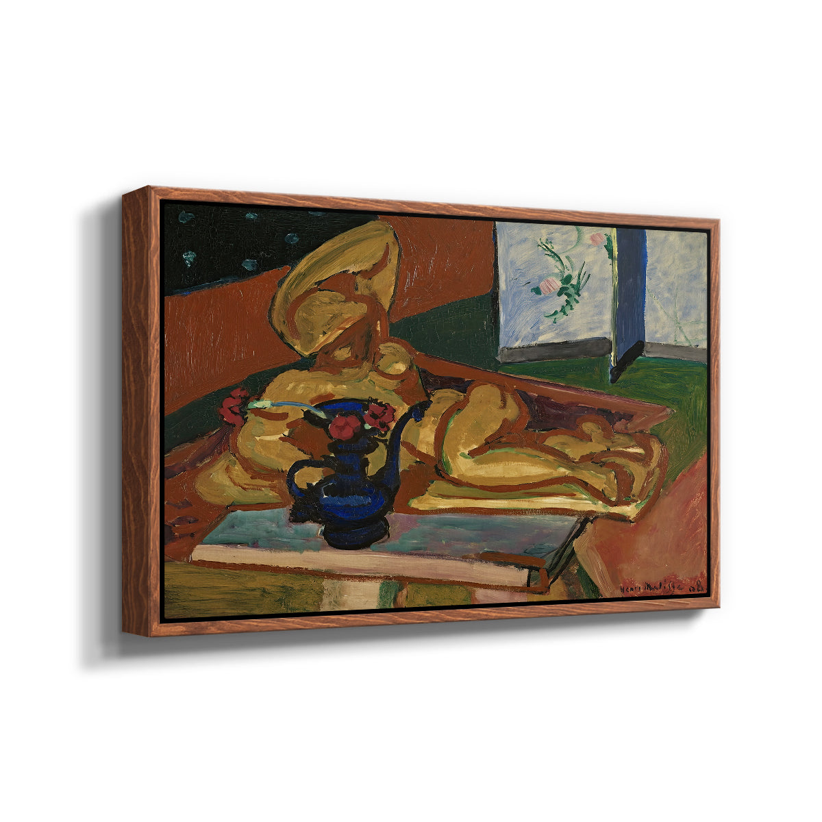 Sculpture and Persian Vase (The Bronze Figure), 1908 - Floater Framed Canvas Print