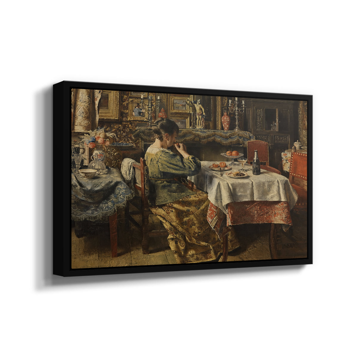 The Meal (De maaltijd), c. 1885 - Floater Framed Canvas Print