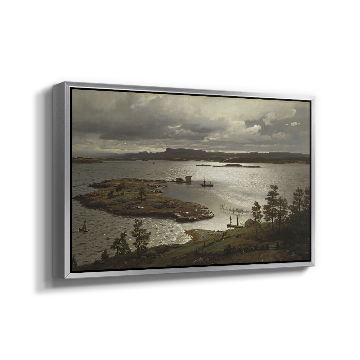 The Fjord at Sandviken (Sandviksfjorden), 1879 - Floater Framed Canvas Print