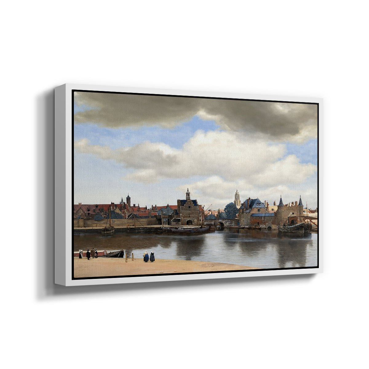 View of Delft, c. 1660-1661 - Floater Framed Canvas Print