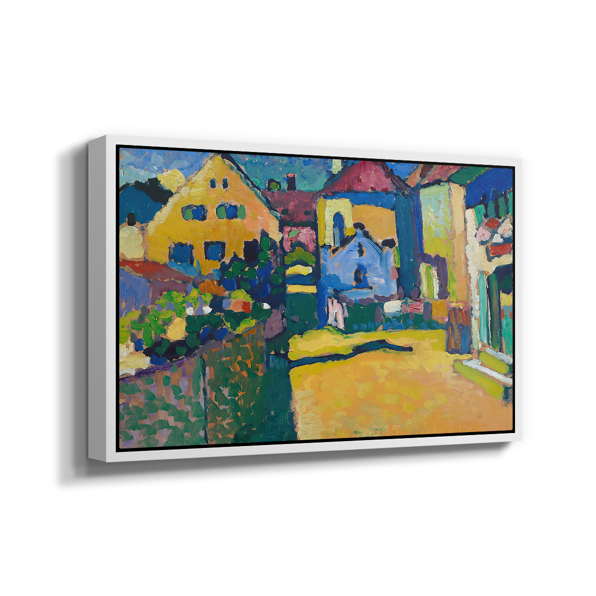 Green Lane in Murnau, 1909 - Floater Framed Canvas Print