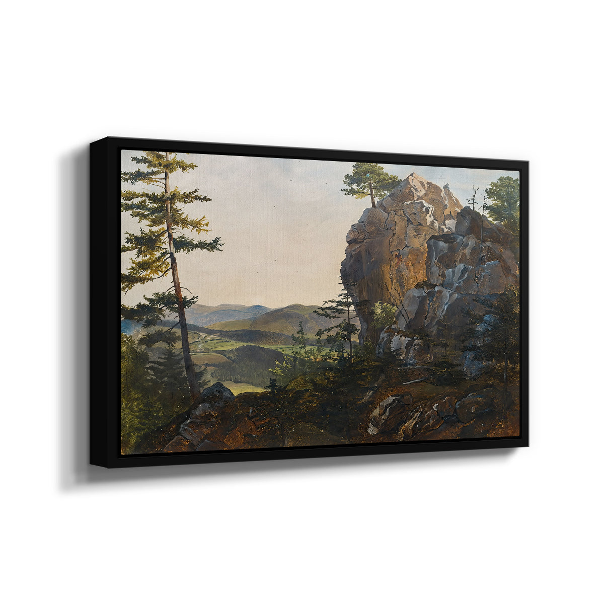 Landscape with the Balbersteine near Miesenbach, 1839 - Floater Framed Canvas Print
