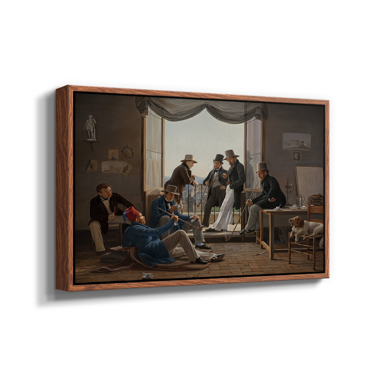 A Group of Danish Artists in Rome, 1837 - Floater Framed Canvas Print