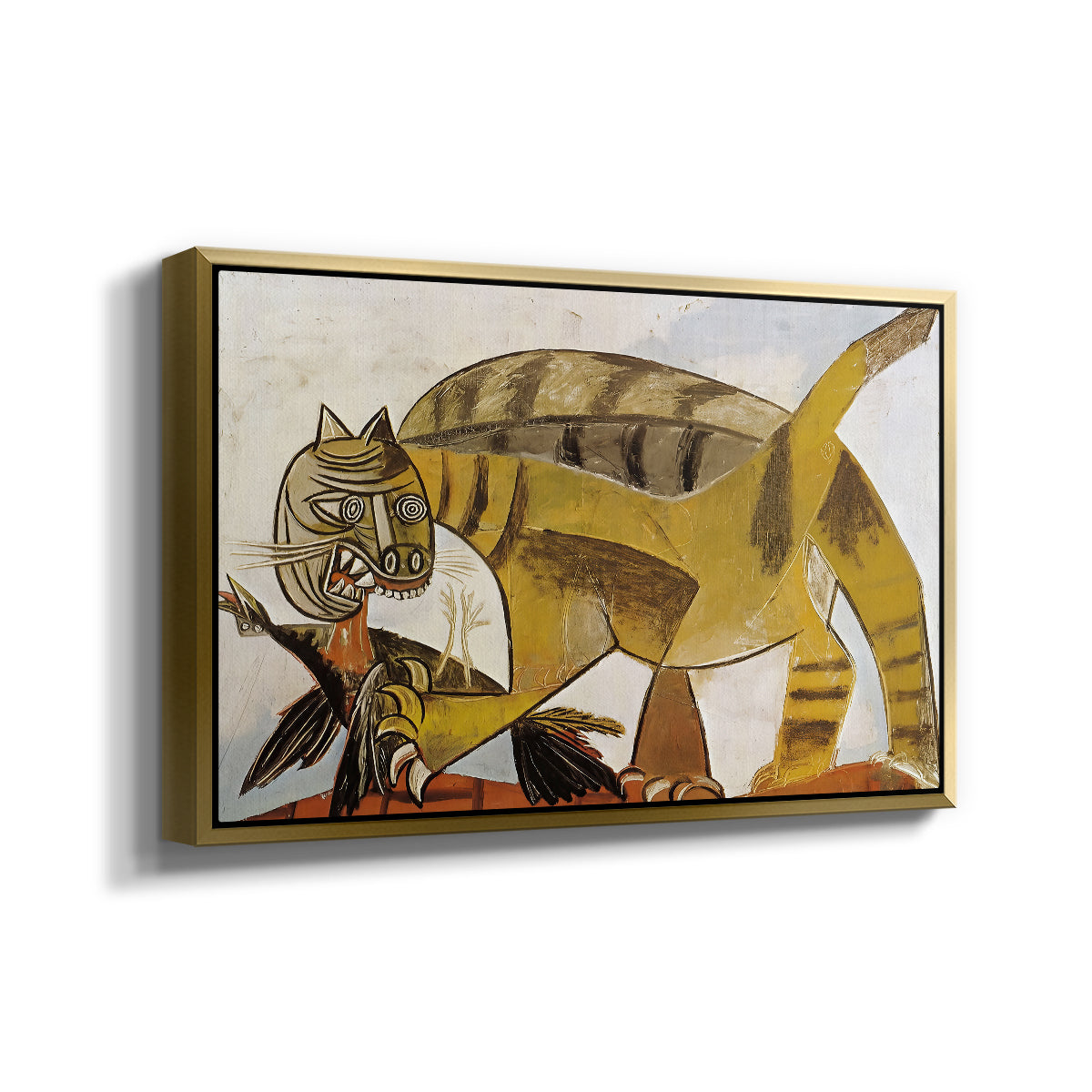 Cat Eating a Bird, 1939 - Floater Framed Canvas Print