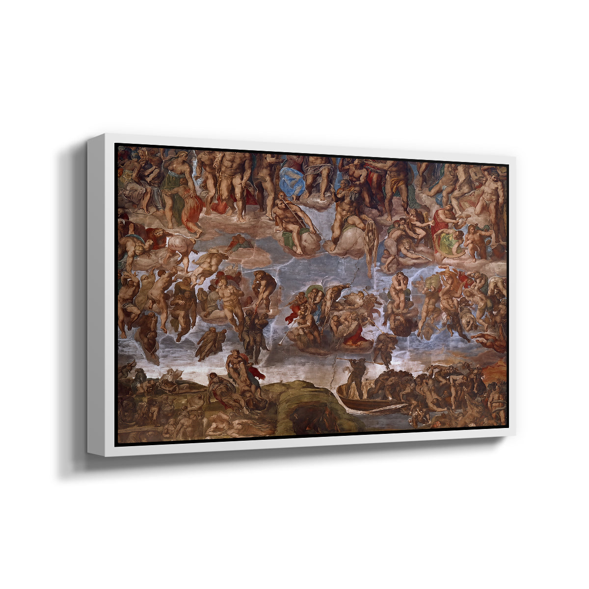 The Last Judgment (Charon's Boat and the Damned), 1536-1541 - Floater Framed Canvas Print