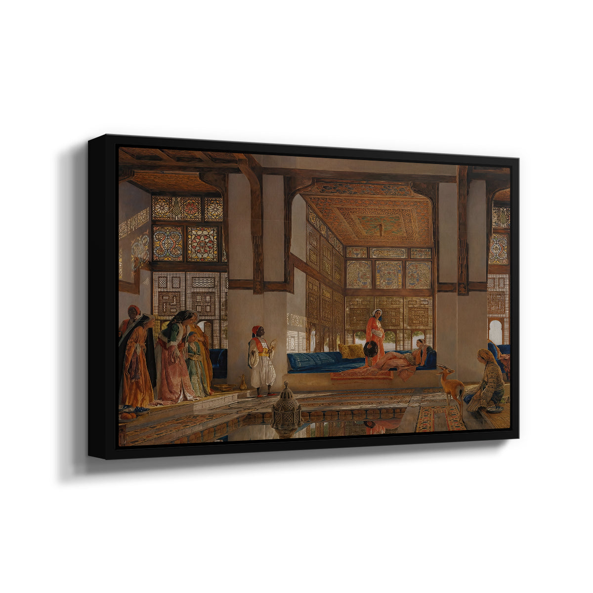 A Lady Receiving Visitors (The Reception), 1873 - Floater Framed Canvas Print