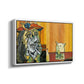 Woman Yelling at a Cat Meme (Picasso Parody) - Floater Framed Canvas Print