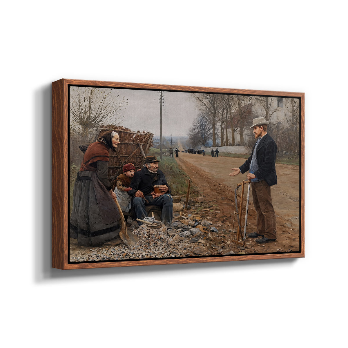 People by a Road, 1893 - Floater Framed Canvas Print