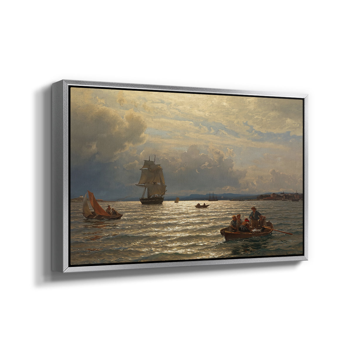 From the Inlet of Oslo, 1874 - Floater Framed Canvas Print
